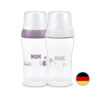 NUK Perfect Match Temperature Control Bottle with Soft Silicone Teat 260ml | Feeding Bottle | Made in Germany | Sheep | Hippo